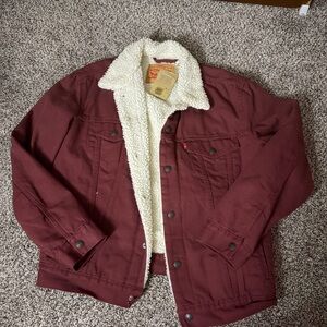Levi's Women's Burgundy Sherpa Lined Jacket